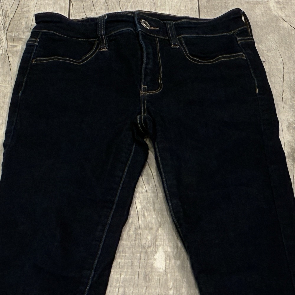 American Eagle Super Stretch Womens Size 2 Mid Rise Jegging Dark Wash Denim Jean - Picture 2 of 12